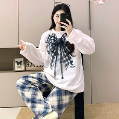 Women’s Cozy Bow Print Pajama Set