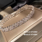 Diamond Leaf Tennis Bracelet