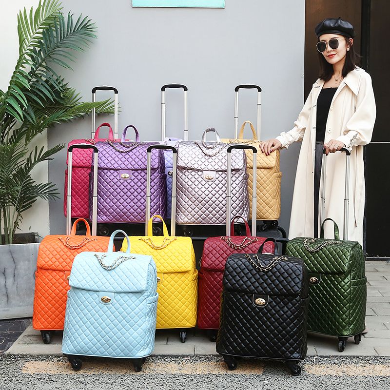 Quilted trolley backpack