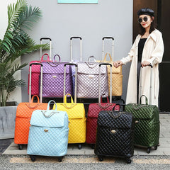 Quilted trolley backpack