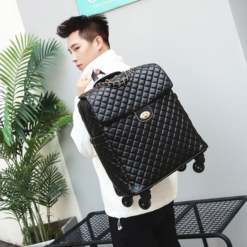 Quilted trolley backpack