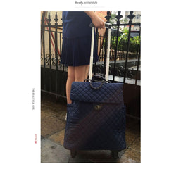 Quilted trolley backpack