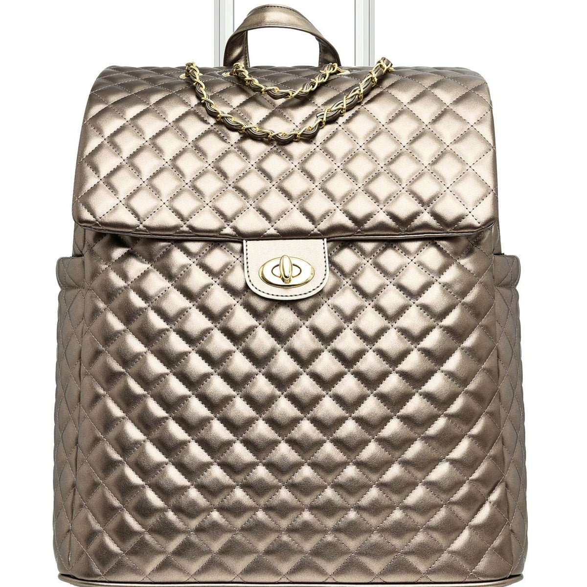 Quilted trolley backpack