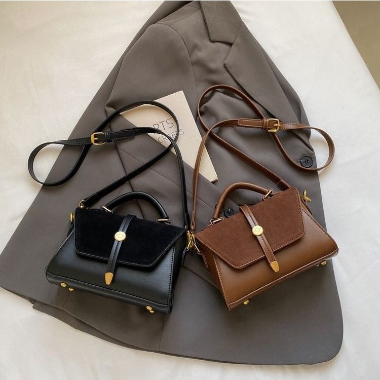 Noir Suede Satchel