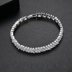 Diamond Leaf Tennis Bracelet
