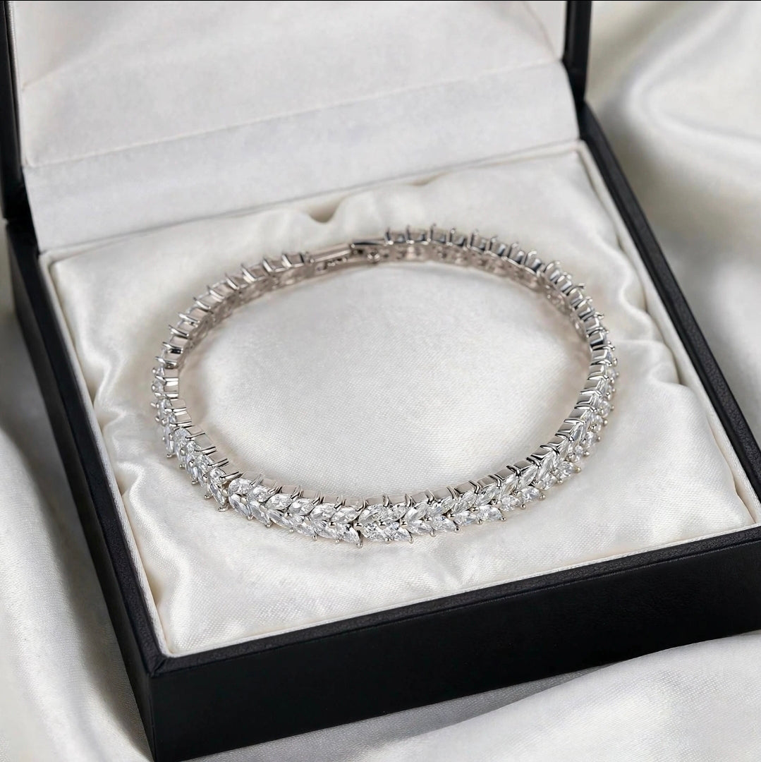 Diamond Leaf Tennis Bracelet