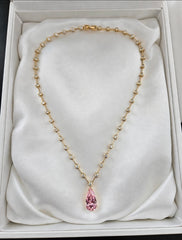 Rosé Teardrop Tennis Necklace