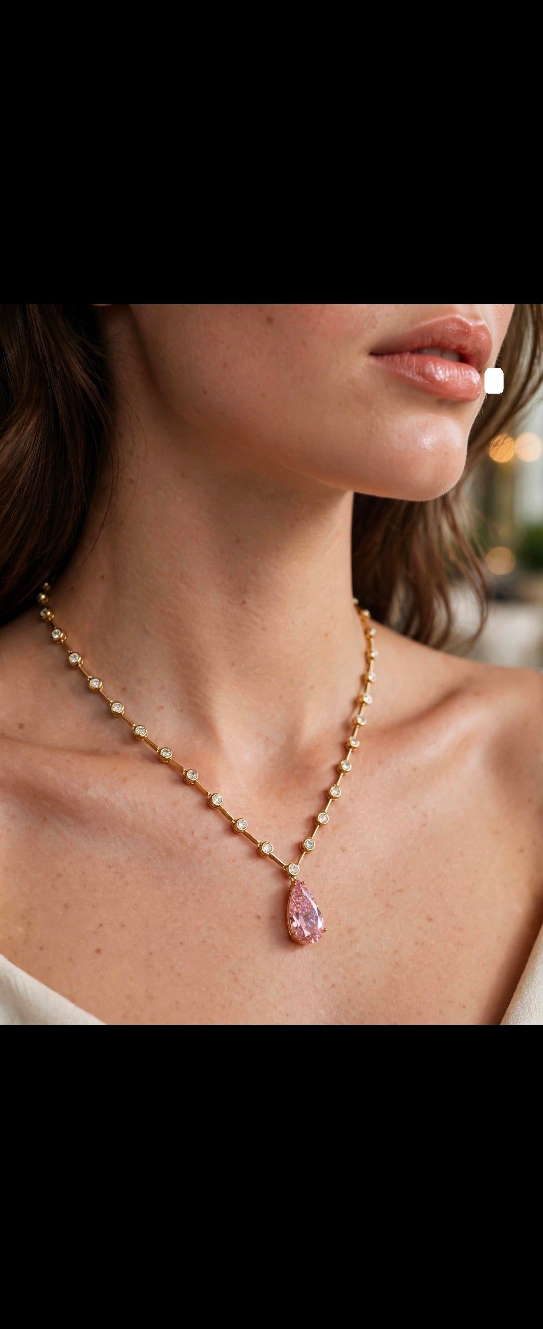 Rosé Teardrop Tennis Necklace