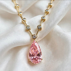 Rosé Teardrop Tennis Necklace