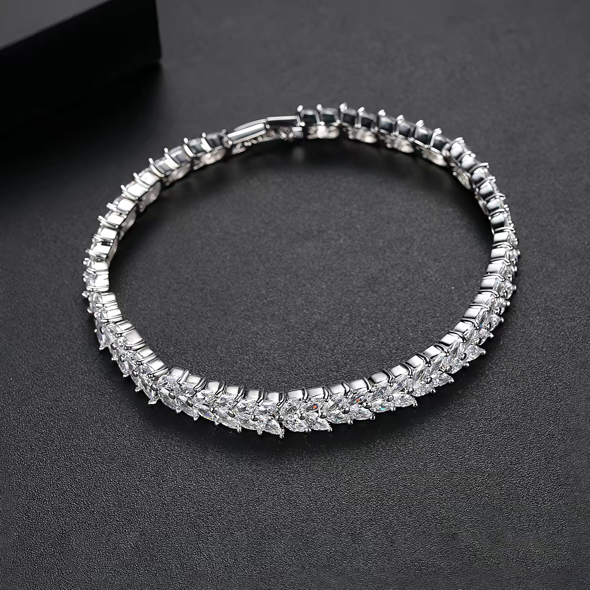 Diamond Leaf Tennis Bracelet