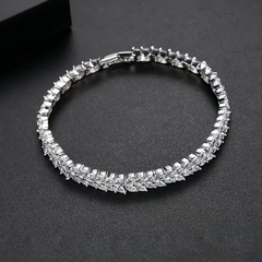 Diamond Leaf Tennis Bracelet