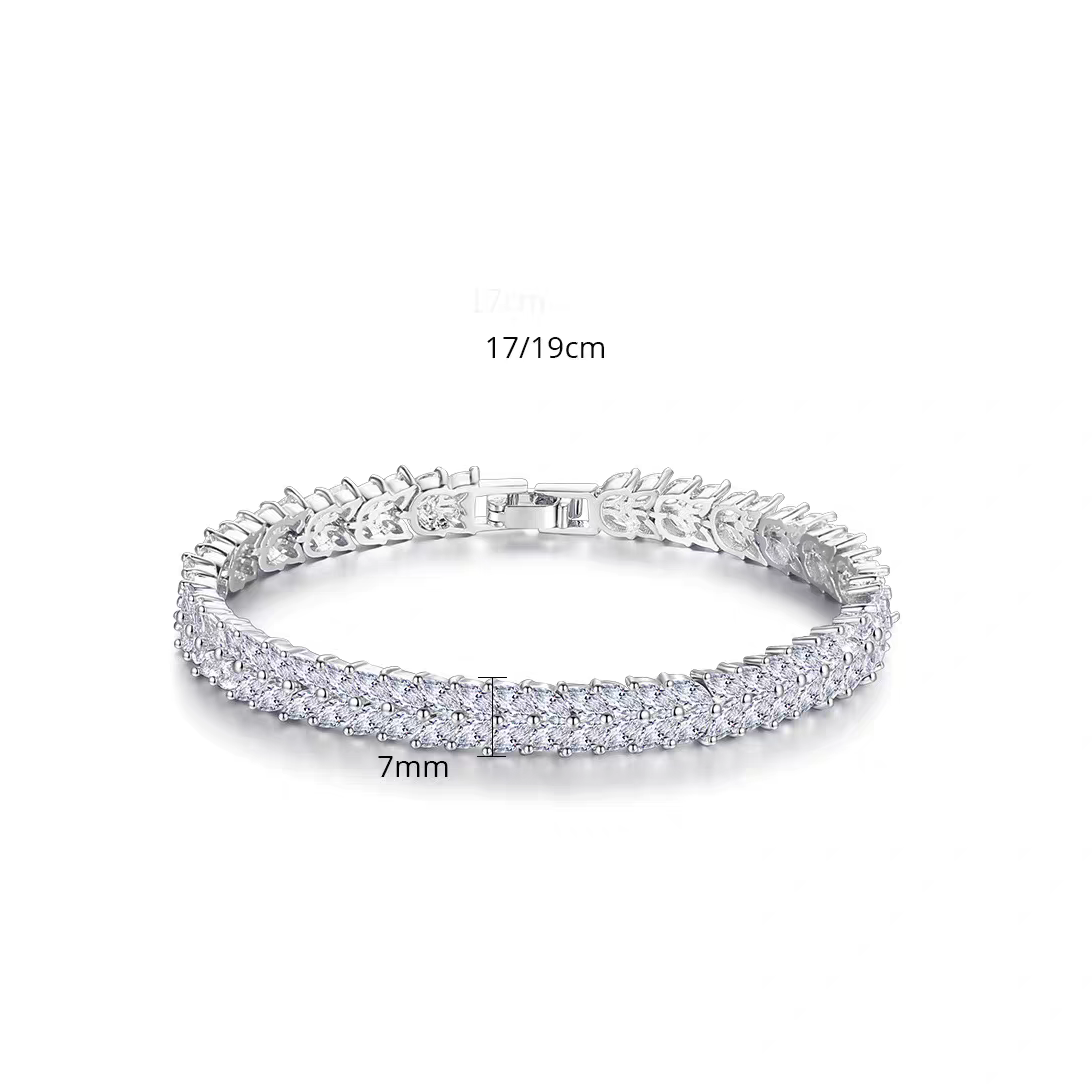Diamond Leaf Tennis Bracelet